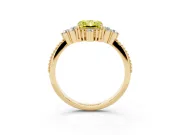 Radiant Cut Cluster Engagement Ring Setting for a Fancy Yellow Lab-Grown Diamond | Yellow Gold