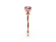 Princess Cut Twisted Engagement Ring Setting for a Fancy Pink Lab-Grown Diamond | Beaded Twist | Rose Gold