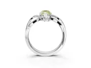 Marquise Bypass Solitaire Engagement Ring Setting for a Fancy Yellow Lab-Grown Diamond | Pavé Strands | Sterling Silver