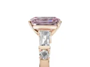 Emerald Cut Tapered Baguette Engagement Ring Setting for a Fancy Pink Lab-Grown Diamond | Rose Gold