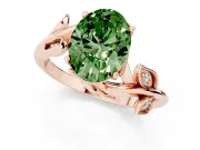 Oval Twisted Bypass Engagement Ring Setting for a Fancy Green Lab-Grown Diamond | Rose Gold