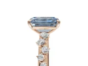 Emerald Cut Graduated Solitaire Engagement Ring Setting for a Fancy Blue Lab-Grown Diamond | Rose Gold