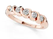 Round Diamond Eternity Band Set in Rose gold with Twist Prong Setting
