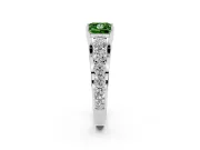 Princess Cut Engagement Ring Setting for a Fancy Green Lab-Grown Diamond | Sterling Silver - Design NV-24645