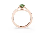 Fancy Green Pear Cut Diamond Solitaire Engagement Ring Set in Rose gold with Prong Setting on a Classic Band