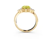 Round Cluster Engagement Ring Setting for a Fancy Yellow Lab-Grown Diamond | Yellow Gold