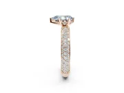 Pear-Shaped Domed Pavé Engagement Ring Setting for a Fancy Blue Lab-Grown Diamond | Rose Gold