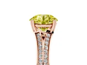 Round Split Shank Engagement Ring Setting for a Fancy Yellow Lab-Grown Diamond | Rose Gold