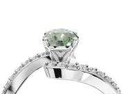 Pear-Shaped Bypass Engagement Ring Setting for a Fancy Green Lab-Grown Diamond | Sterling Silver