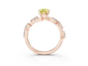Pear-Shaped Twisted Vine Engagement Ring Setting for a Fancy Yellow Lab-Grown Diamond | Rose Gold
