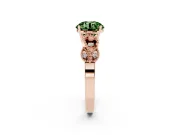 Round Vintage Leaf Solitaire Engagement Ring Setting for a Fancy Green Lab-Grown Diamond | Rose Gold