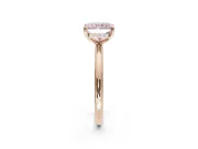 Radiant Cut Hidden Halo Ring Setting for a Fancy Pink Lab-Grown Diamond | Rose Gold