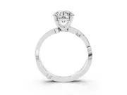 Round Twisted Pavé Engagement Ring Setting | Pavé and Plain Strands | White Gold