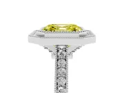 Asscher Cut Halo Engagement Ring Setting for a Fancy Yellow Lab-Grown Diamond | Sterling Silver - Design NV-24721