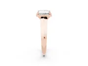 Princess Cut Halo Engagement Ring Setting | Knife-Edge Band | Rose Gold