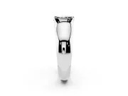 Radiant Cut Half Bezel Solitaire Engagement Ring Setting for a Black Center | Wide Band | White Gold