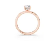 Pear Cut Diamond Solitaire Ring Set in Rose gold with Thin Band and Prong Setting