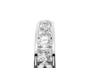 Princess Cut and Round Lab-Grown Diamond Channel Set Promise Ring | Alternating Row | Platinum