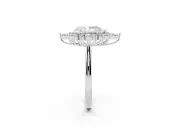 Pear-Shaped Cluster Halo Engagement Ring Setting | Sterling Silver