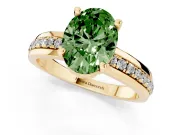 Oval Channel Set Solitaire Engagement Ring Setting for a Fancy Green Lab-Grown Diamond | Rope Collar Head | Yellow Gold