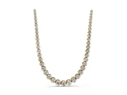 Round Lab-Grown Diamond Graduated Bezel Tennis Necklace | Close-Set Bezels | Yellow Gold