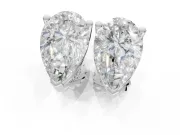 Marquise Lab-Grown Diamond Solitaire Basket Stud Earrings | Open Gallery | White Gold