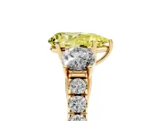 Pear-Shaped Engagement Ring Setting for a Fancy Yellow Lab-Grown Diamond | Three Stone | Yellow Gold