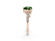 Heart-Shaped Accented Engagement Ring Setting for a Fancy Green Lab-Grown Diamond | Rose Gold