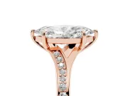 Marquise Pave Solitaire Engagement Ring Setting | Sweeping Shoulders | Rose Gold