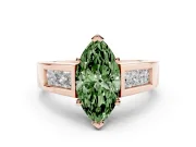 Marquise Channel-Set Engagement Ring Setting for a Fancy Green Lab-Grown Diamond | Rose Gold