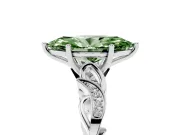 Marquise Vine Engagement Ring Setting for a Fancy Green Lab-Grown Diamond | Sterling Silver