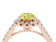 Pear-Shaped Raised Halo Engagement Ring Setting for a Fancy Yellow Lab-Grown Diamond | Rose Gold