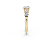 Cushion Cut Five Stone Engagement Ring Setting | Prong Set Side Stones | Yellow Gold