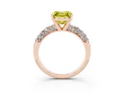 Asscher Cut Multi Row Pave Engagement Ring Setting for a Fancy Yellow Lab-Grown Diamond | Rose Gold