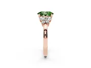 Oval Petal Engagement Ring Setting for a Fancy Green Lab-Grown Diamond | Rose Gold