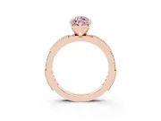 Marquise Vintage Pavé Engagement Ring Setting for a Fancy Pink Lab-Grown Diamond | Rose Gold