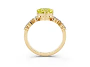 Heart-Shaped Accented Engagement Ring Setting for a Fancy Yellow Lab-Grown Diamond | Yellow Gold