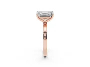 Fancy Blue Emerald Cut and Emerald Cut Toi Moi Ring Set in Rose gold with Prong Setting