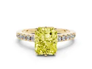 Radiant Cut Engagement Ring Setting for a Fancy Yellow Lab-Grown Diamond | Yellow Gold - Design NV-24649