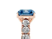 Asscher Cut Engagement Ring Setting for a Fancy Blue Lab-Grown Diamond | Rose Gold - Design NV-24643