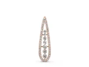Round Lab-Grown Diamond Graduated Pavé Teardrop Pendant Necklace | Open Frame | Rose Gold