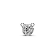 Round Lab-Grown Diamond Bezel Solitaire Pendant Necklace | Side Loop Bail | Sterling Silver