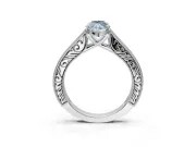 Marquise Vintage Engagement Ring Setting for a Fancy Blue Lab-Grown Diamond | Sterling Silver - Design NV-24644