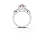 Marquise Floral Engagement Ring Setting for a Fancy Pink Lab-Grown Diamond | Petal Frame | Platinum