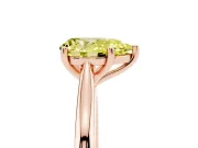 Pear-Shaped Cathedral Engagement Ring Setting for a Fancy Yellow Lab-Grown Diamond | Rose Gold