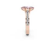 Marquise Channel Set Solitaire Engagement Ring Setting for a Fancy Pink Lab-Grown Diamond | Princess Channel | Rose Gold