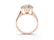 Heart-Shaped Halo Engagement Ring Setting | Square Profile Band | Rose Gold