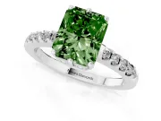 Radiant Cut Engagement Ring Setting for a Fancy Green Lab-Grown Diamond | Platinum - Design NV-24649
