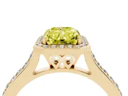 Radiant Cut Halo Engagement Ring Setting for a Fancy Yellow Lab-Grown Diamond | Yellow Gold - Design NV-24729