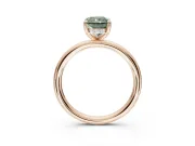 Radiant Cut Hidden Halo Ring Setting for a Fancy Green Lab-Grown Diamond | Rose Gold
